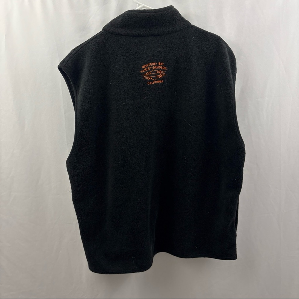 Vintage Harley-Davidson Fleece Vest Mens XL Black Sleeveless California - Picture 6 of 9